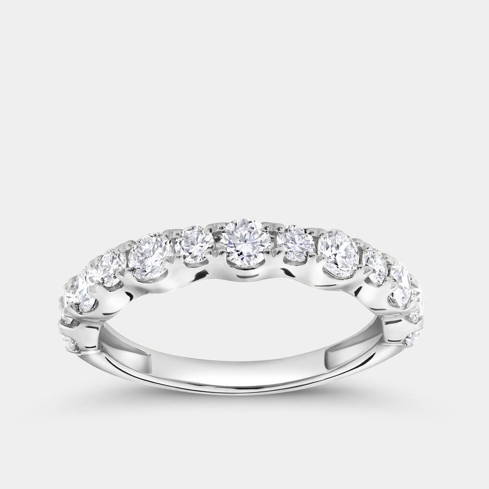 Gilded 1 Carat Lab-Grown Diamond Round-Shaped Shared-Prong Wedding Band
