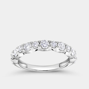 Gilded 1 Carat Lab-Grown Diamond Round-Shaped Shared-Prong Wedding Band