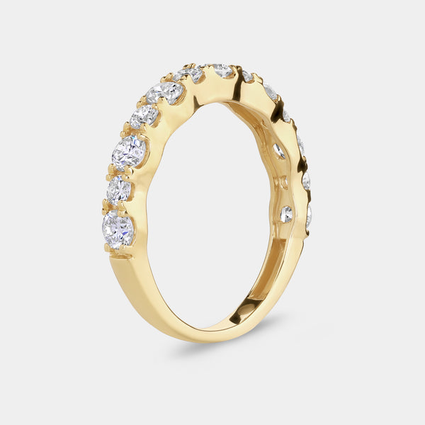 1 Carat Lab-Grown Diamond Round-Shaped Shared-Prong Wedding Band — GILDED New York