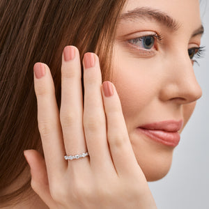 Gilded 3/4 Carat Lab-Grown Diamond Round-Shaped Shared-Prong Wedding Band