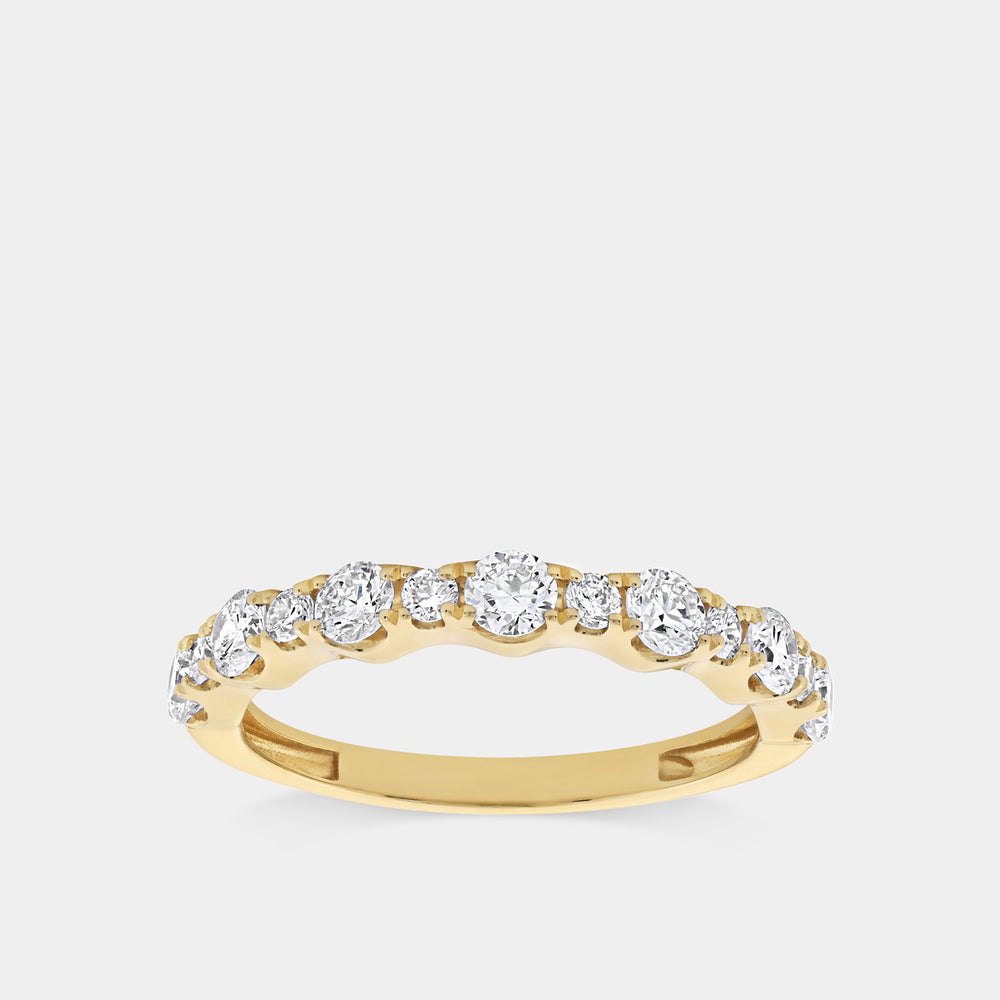 Gilded 3/4 Carat Lab-Grown Diamond Round-Shaped Shared-Prong Wedding Band