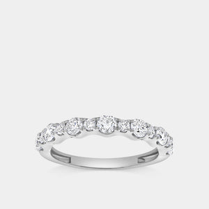 Gilded 3/4 Carat Lab-Grown Diamond Round-Shaped Shared-Prong Wedding Band