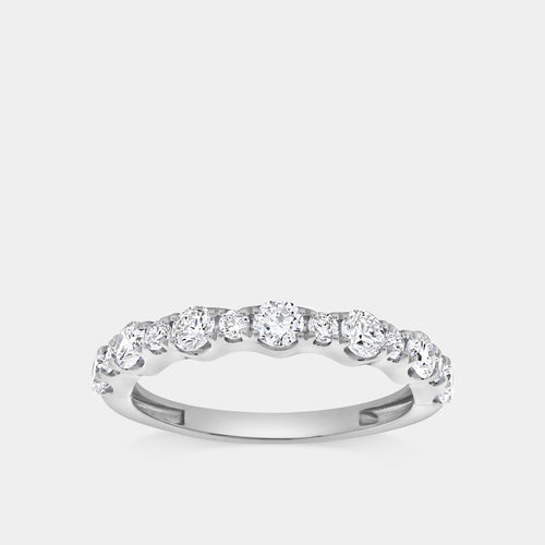 Gilded 3/4 Carat Lab-Grown Diamond Round-Shaped Shared-Prong Wedding Band
