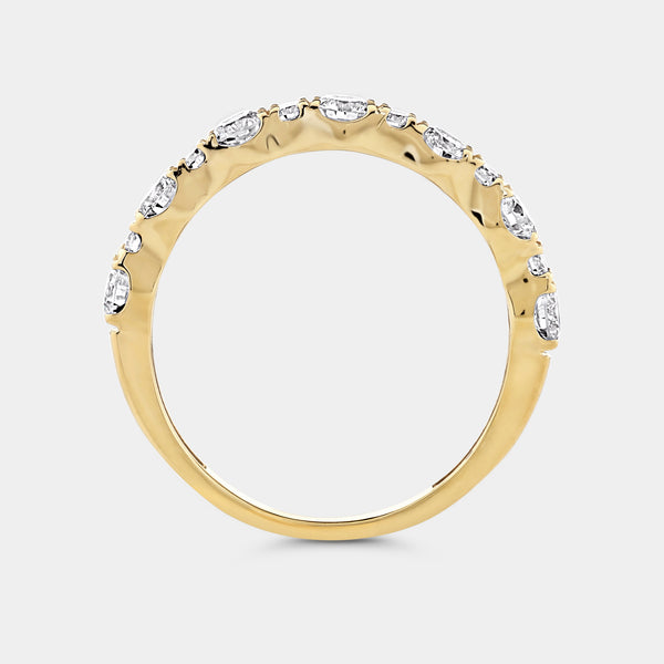 3/4 Carat Lab-Grown Diamond Round-Shaped Shared-Prong Wedding Band — GILDED New York