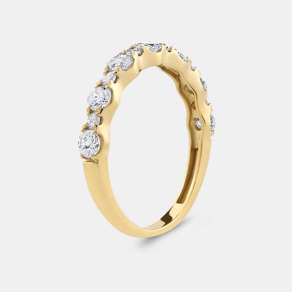 3/4 Carat Lab-Grown Diamond Round-Shaped Shared-Prong Wedding Band — GILDED New York