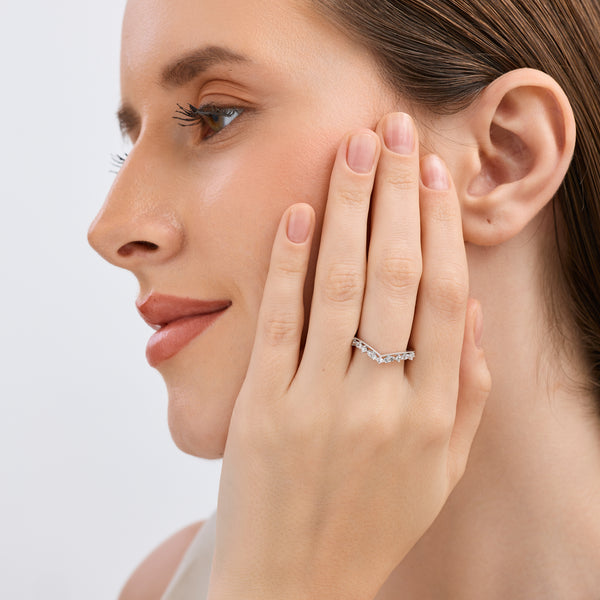 1/4 Carat Lab-Grown Diamond Textured Crown Stack Ring — GILDED New York