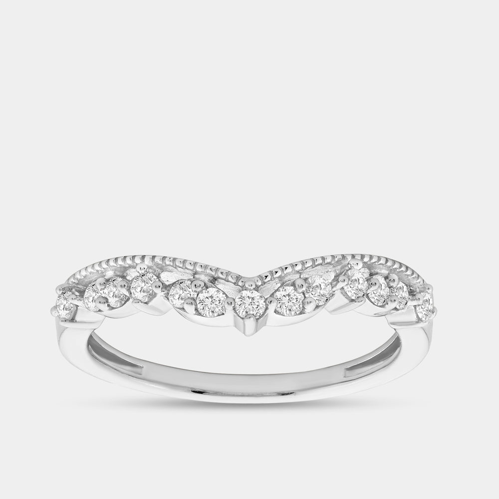 Gilded 1/4 Carat Lab-Grown Diamond Textured Crown Stack Ring