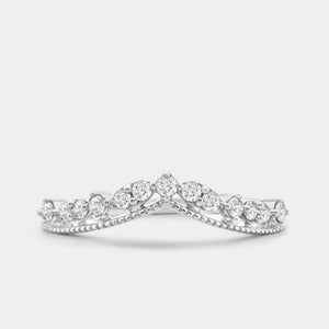 Gilded 1/4 Carat Lab-Grown Diamond Textured Crown Stack Ring
