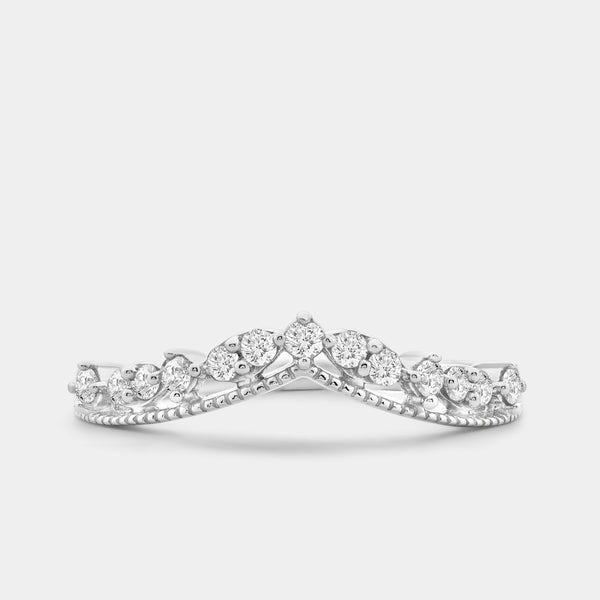 1/4 Carat Lab-Grown Diamond Textured Crown Stack Ring — GILDED New York