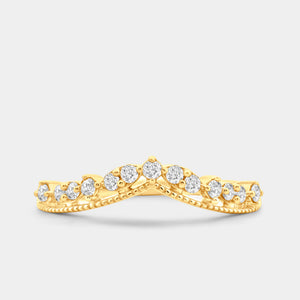 Gilded 1/4 Carat Lab-Grown Diamond Textured Crown Stack Ring