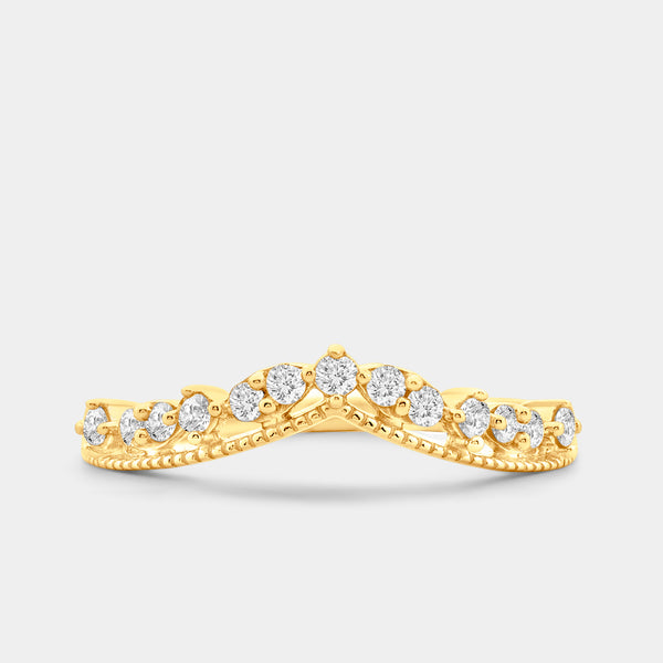 1/4 Carat Lab-Grown Diamond Textured Crown Stack Ring — GILDED New York