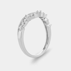 Gilded 1/4 Carat Lab-Grown Diamond Textured Crown Stack Ring