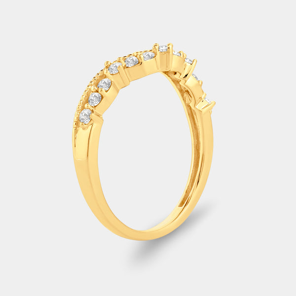 1/4 Carat Lab-Grown Diamond Textured Crown Stack Ring — GILDED New York