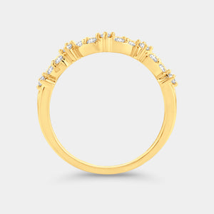 Gilded 1/4 Carat Lab-Grown Diamond Textured Crown Stack Ring