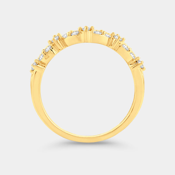 1/4 Carat Lab-Grown Diamond Textured Crown Stack Ring — GILDED New York