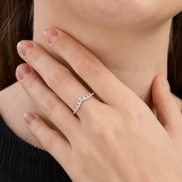 1/5 Carat Lab-Grown Diamond Rising Crown Stack Ring — GILDED New York