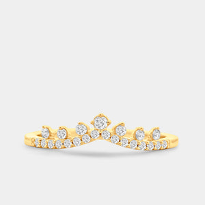 Gilded 1/5 Carat Lab-Grown Diamond Rising Crown Stack Ring