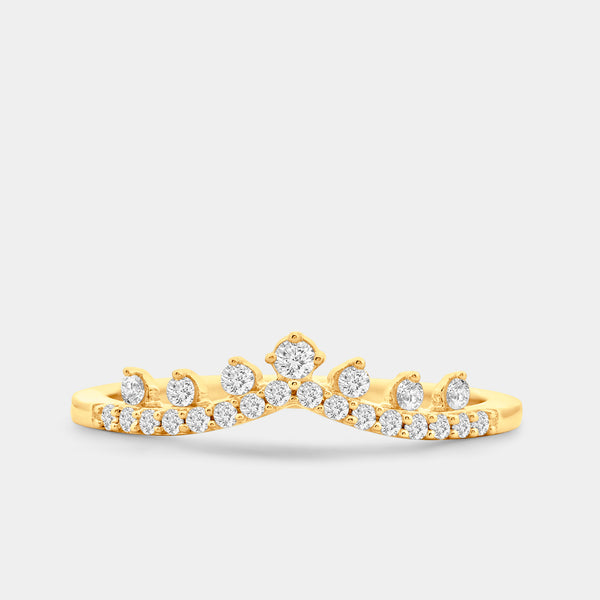 1/5 Carat Lab-Grown Diamond Rising Crown Stack Ring — GILDED New York