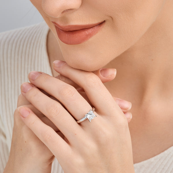 2 Carat Lab-Grown Diamond Princess-Cut Classic Solitaire Ring — GILDED New York