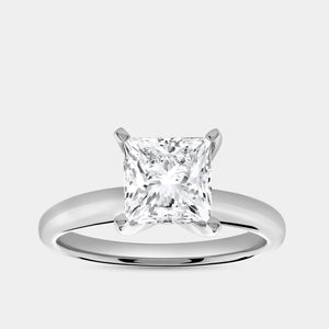 Gilded 2 Carat Lab-Grown Diamond Princess-Cut Classic Solitaire Ring