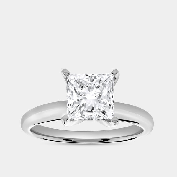 2 Carat Lab-Grown Diamond Princess-Cut Classic Solitaire Ring — GILDED New York