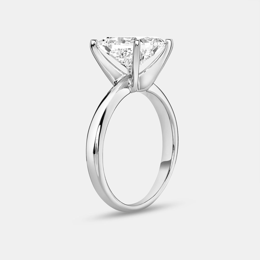 Gilded 3 Carat Lab-Grown Diamond Princess-Cut Classic Solitaire Ring