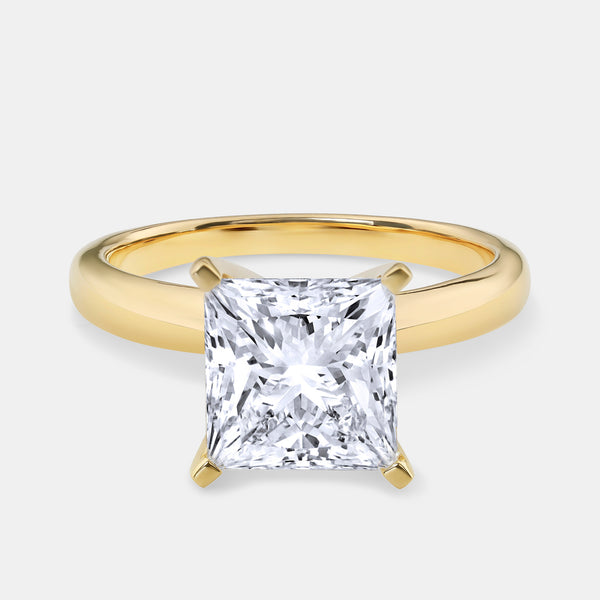 3 Carat Lab-Grown Diamond Princess-Cut Classic Solitaire Ring — GILDED New York