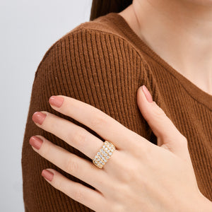 Gilded 2 Carat Lab-Grown Diamond Multi-Column Band