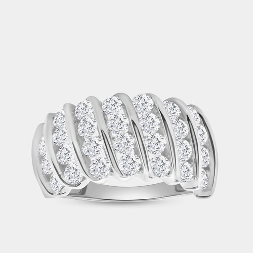 Gilded 2 Carat Lab-Grown Diamond Multi-Column Band