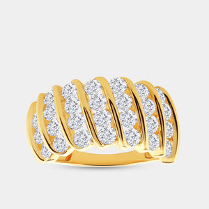Gilded 2 Carat Lab-Grown Diamond Multi-Column Band