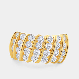 Gilded 2 Carat Lab-Grown Diamond Multi-Column Band