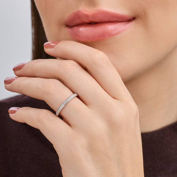 Gilded 1/4 Carat Lab-Grown Diamond Petit Dome Anniversary Band