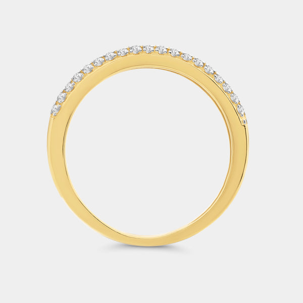 Gilded 1/4 Carat Lab-Grown Diamond Petit Dome Anniversary Band