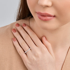 Gilded 3/4 Lab-Grown Diamond Round-Shaped Wedding Band