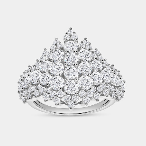 3 Carat Lab-Grown Diamond Fancy Multi-Row Pyramid Fashion Ring — GILDED New York