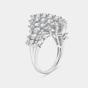 Gilded 3 Carat Lab-Grown Diamond Fancy Multi-Row Pyramid Fashion Ring