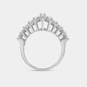 Gilded 3 Carat Lab-Grown Diamond Fancy Multi-Row Pyramid Fashion Ring