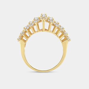 Gilded 3 Carat Lab-Grown Diamond Fancy Multi-Row Pyramid Fashion Ring