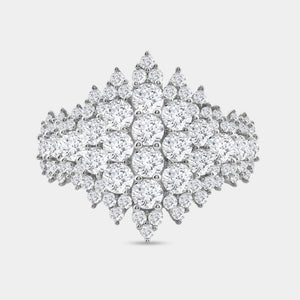Gilded 3 Carat Lab-Grown Diamond Fancy Multi-Row Pyramid Fashion Ring
