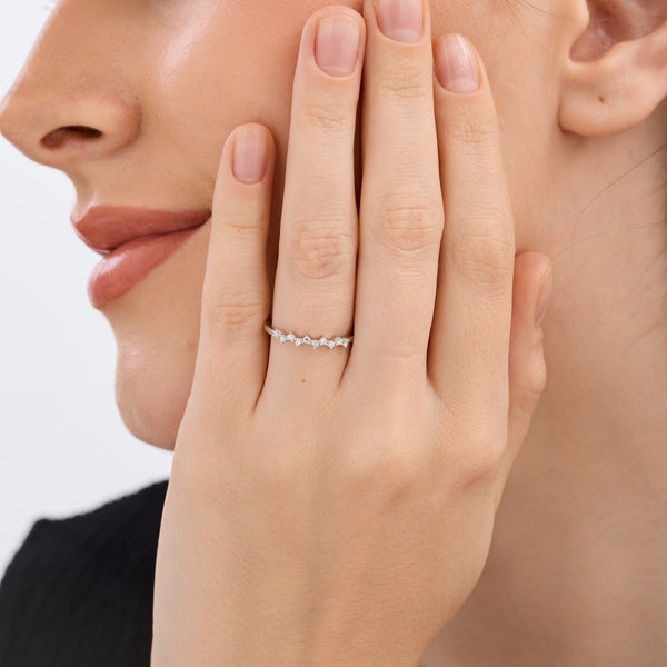 1/10 Carat Lab-Grown Diamond Tiara Pavé Stack Ring — GILDED New York