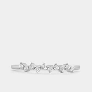 Gilded 1/10 Carat Lab-Grown Diamond Tiara Pavé Stack Ring
