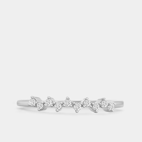 1/10 Carat Lab-Grown Diamond Tiara Pavé Stack Ring — GILDED New York