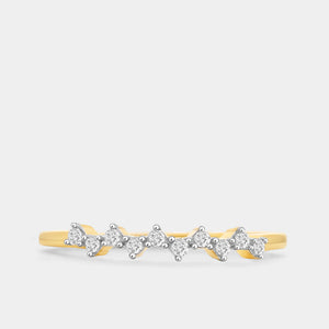 Gilded 1/10 Carat Lab-Grown Diamond Tiara Pavé Stack Ring