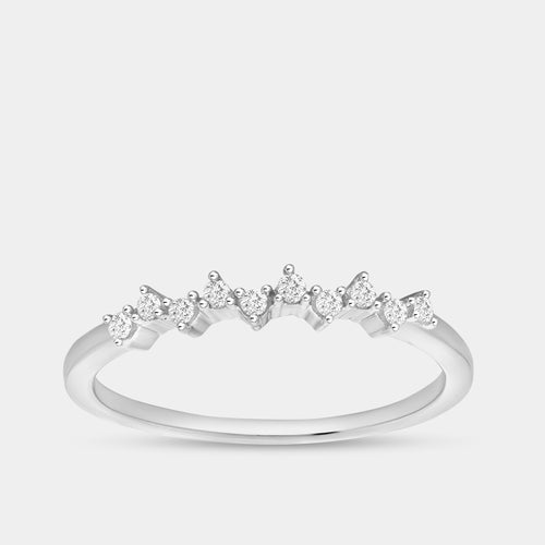 Gilded 1/10 Carat Lab-Grown Diamond Tiara Pavé Stack Ring