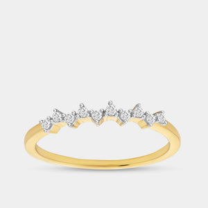 Gilded 1/10 Carat Lab-Grown Diamond Tiara Pavé Stack Ring