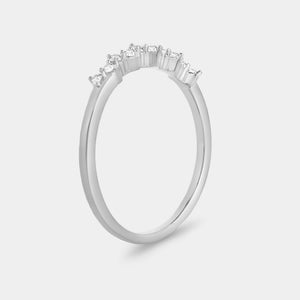 Gilded 1/10 Carat Lab-Grown Diamond Tiara Pavé Stack Ring