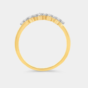 Gilded 1/10 Carat Lab-Grown Diamond Tiara Pavé Stack Ring