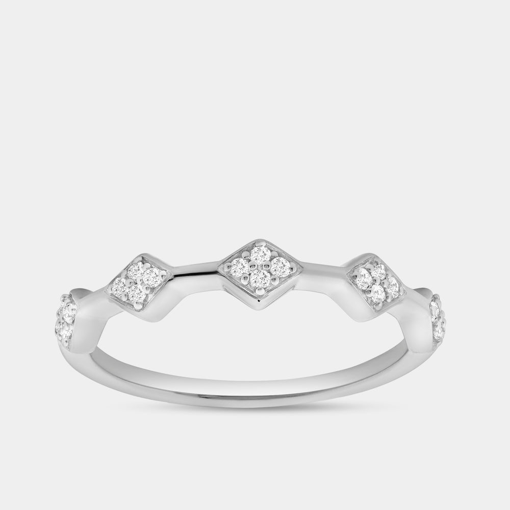 Gilded 1/10 Carat Lab-Grown Diamond Geometric Stacking Ring