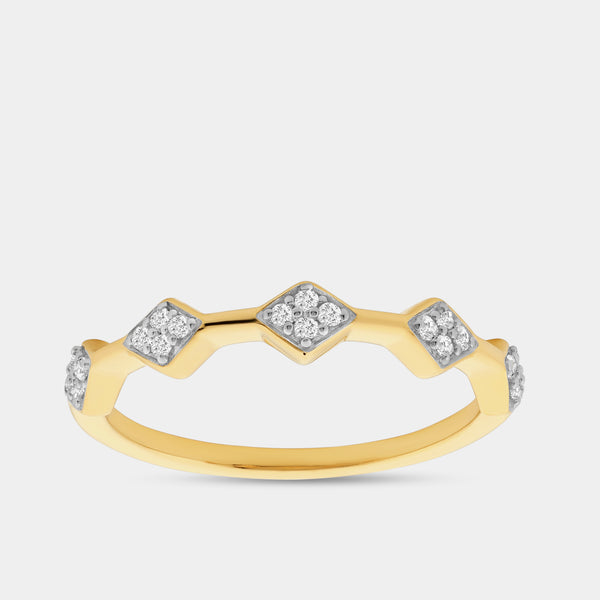 1/10 Carat Lab-Grown Diamond Geometric Stacking Ring — GILDED New York