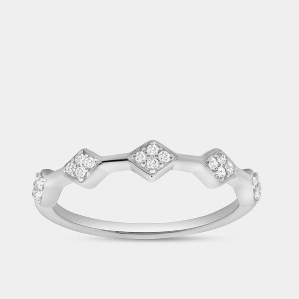 1/10 Carat Lab-Grown Diamond Geometric Stacking Ring — GILDED New York